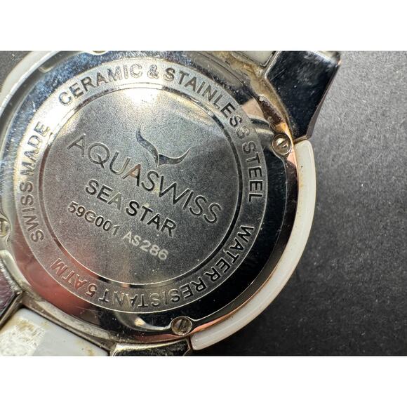 Aquaswiss Swiss-Made Sea Star Women's Watch Purple White Ceramic SS 59G001 - Picture 13 of 14